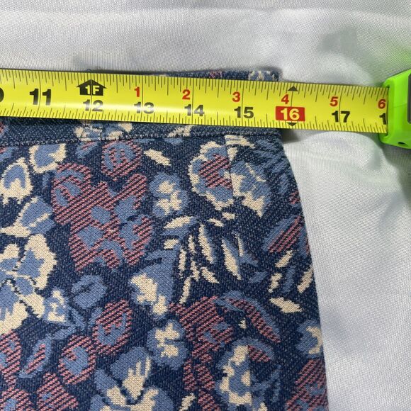 Maeve Anthropologie Pencil Skirt Gertje Blue Floral Midi Knee Length Size Medium - Picture 4 of 8